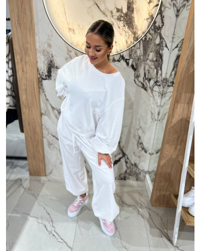 Spodnie dresowe Fashion By o la la...! białe