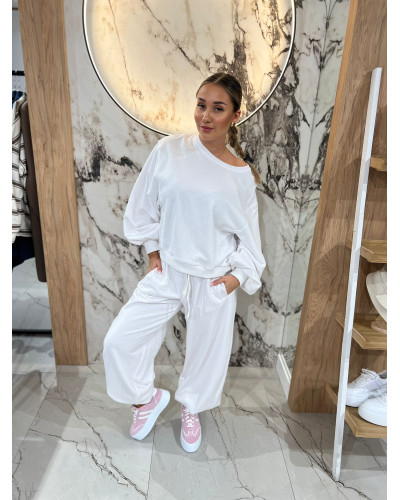 Spodnie dresowe Fashion By o la la...! białe