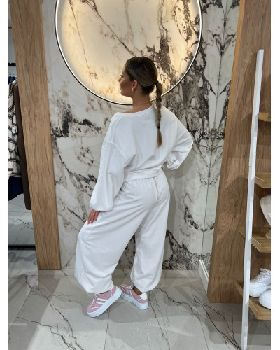 Spodnie dresowe Fashion By o la la...! białe