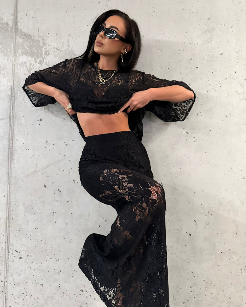 Spódnica koronkowa maxi La Milla czarna