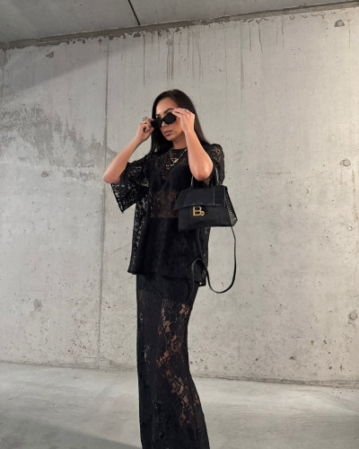 Spódnica koronkowa maxi La Milla czarna