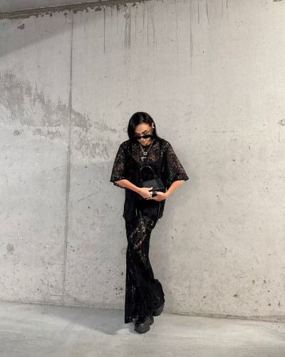 Spódnica koronkowa maxi La Milla czarna