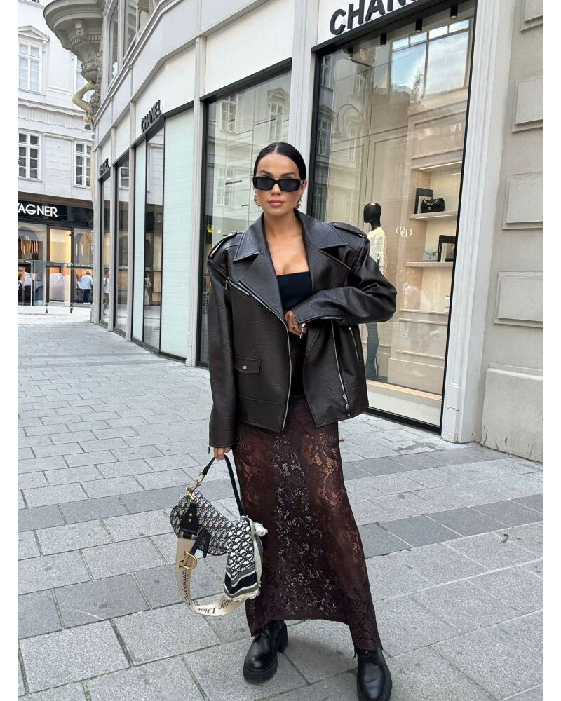 Spódnica koronkowa maxi La Milla czekoladowe