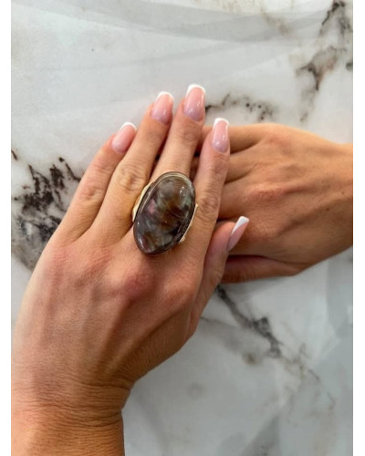 Pierścionek Petra złoty z brązem