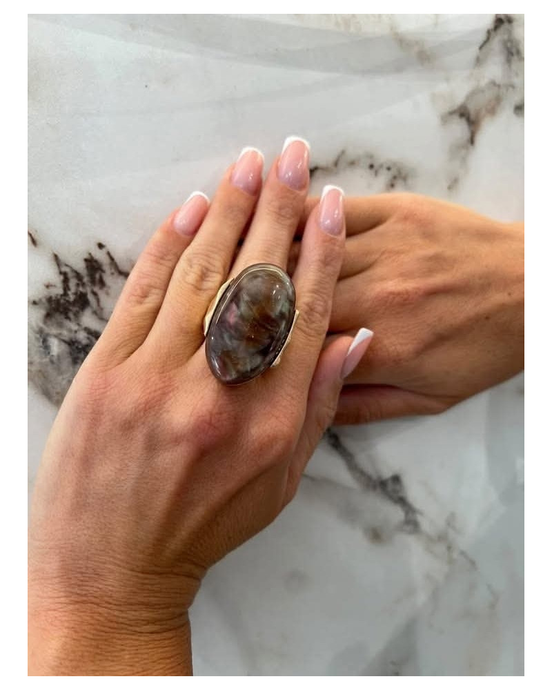 Pierścionek Petra złoty z brązem