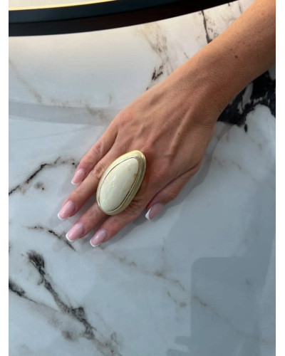 Pierścionek Wiedeń złoty ze śmietaną