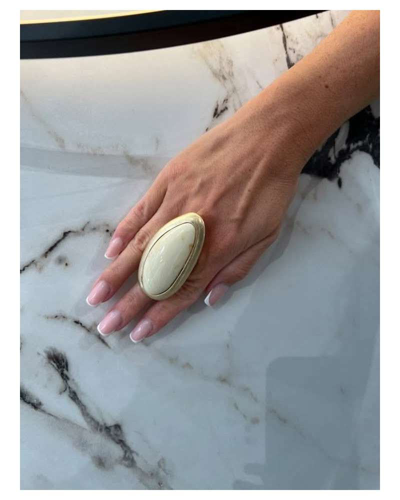 Pierścionek Wiedeń złoty ze śmietaną