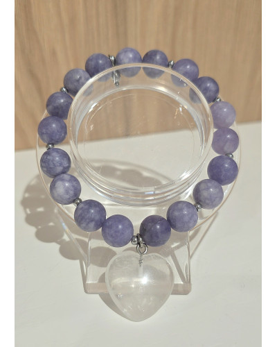 Bransoletka  Aniela niebieska z kryształowym sercem