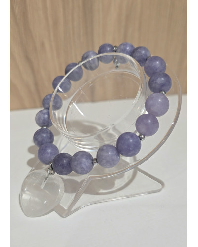 Bransoletka  Aniela niebieska z kryształowym sercem