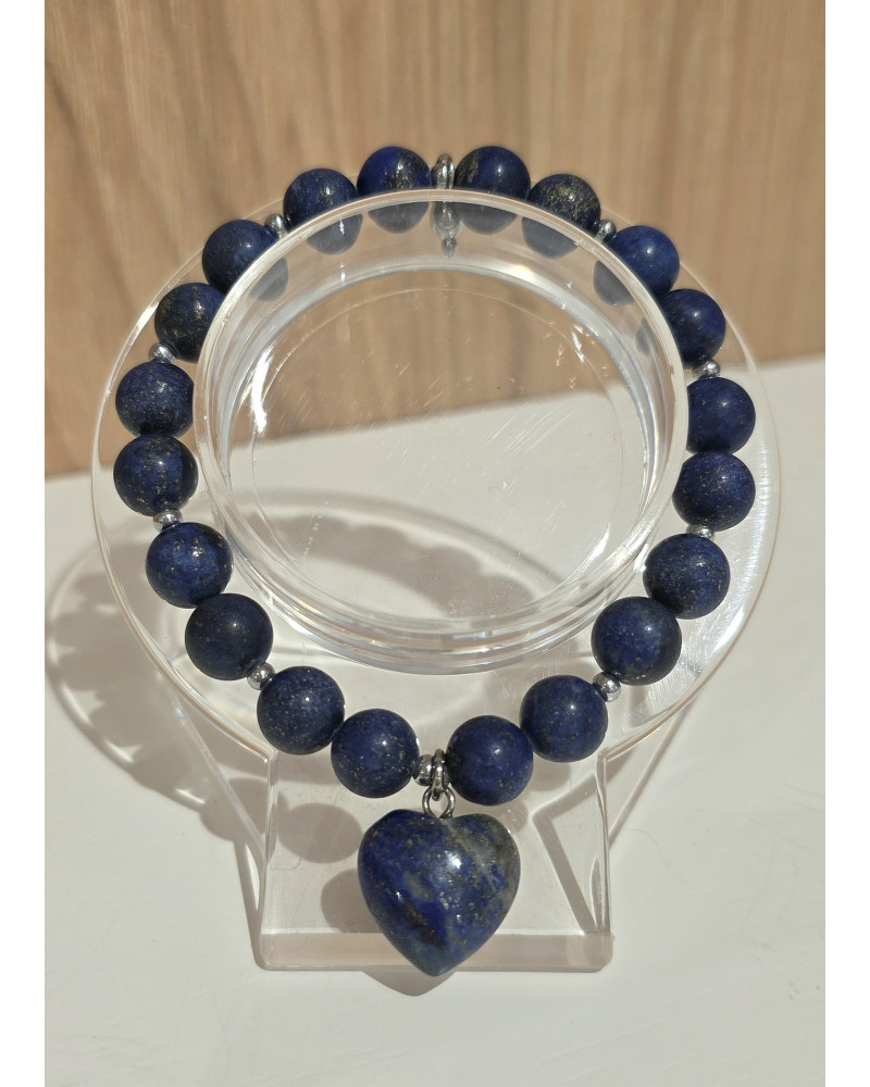 Bransoletka Regina granatowa z sercem
