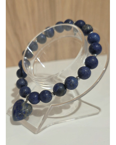 Bransoletka Regina granatowa z sercem