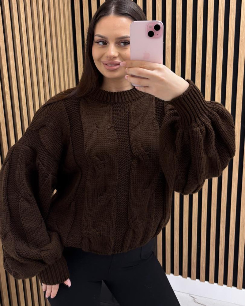 Sweter AURA czekoladowy