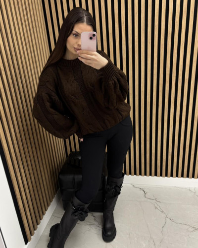 Sweter AURA czekoladowy
