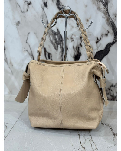 Torebka z plecioną rączką By o la la...! beżowa