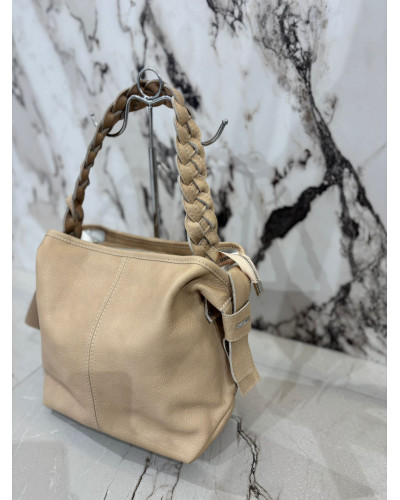 Torebka z plecioną rączką By o la la...! beżowa