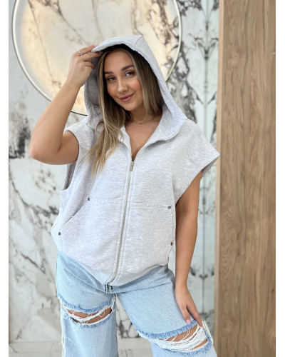 Kamizelka na zamek By o la la...! szary melanż