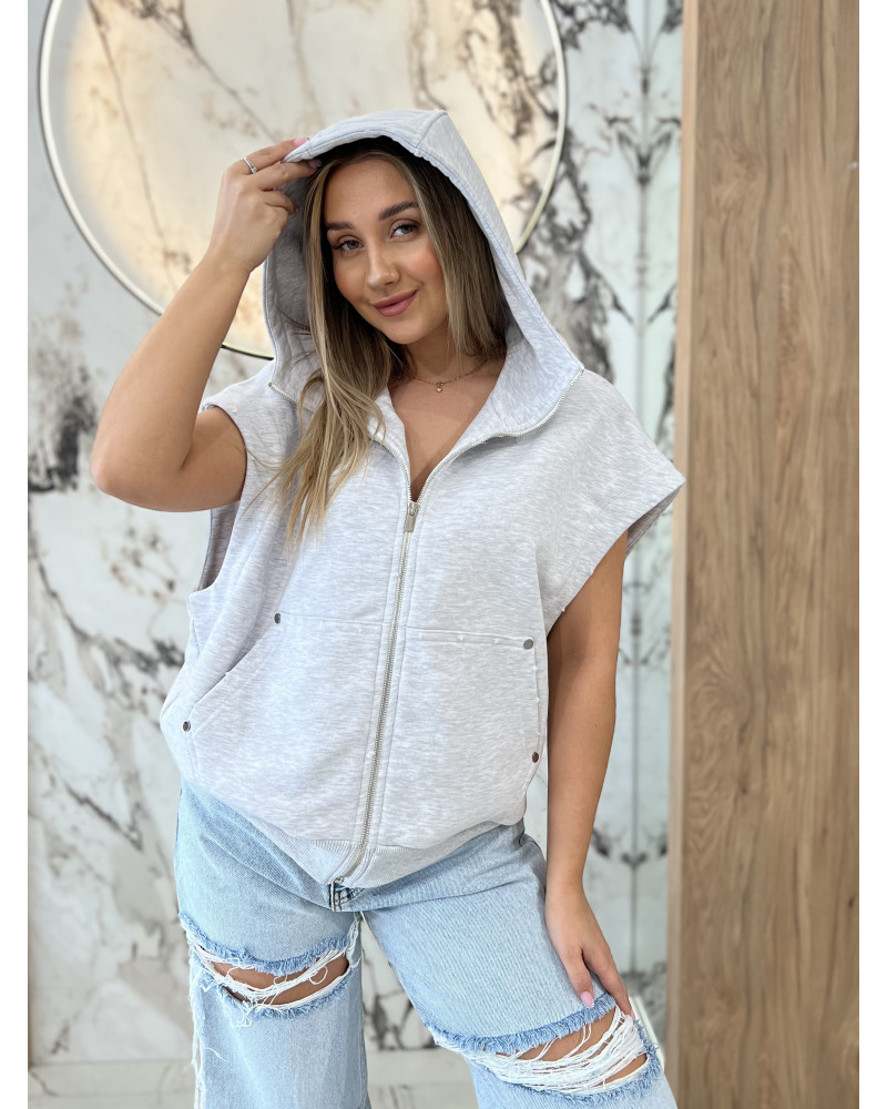 Kamizelka na zamek By o la la...! szary melanż