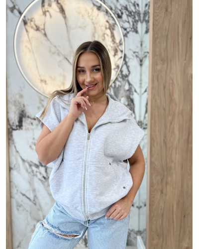 Kamizelka na zamek By o la la...! szary melanż