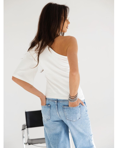 Bluzka na jedno ramię By o la la...! biała