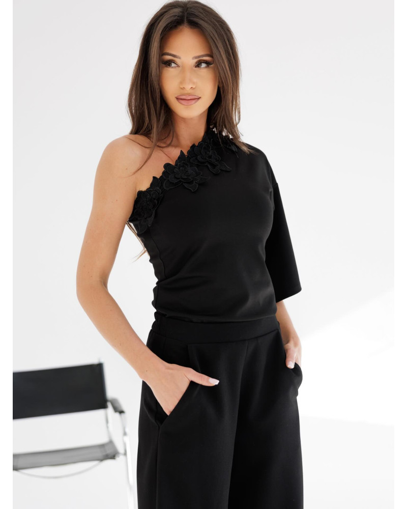 Bluzka na jedno ramię By o la la...! czarna