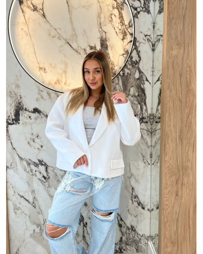 Marynarka pudełkowa By o la la..! biała