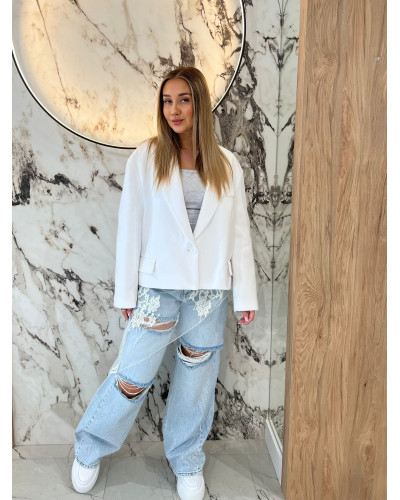 Marynarka pudełkowa By o la la..! biała