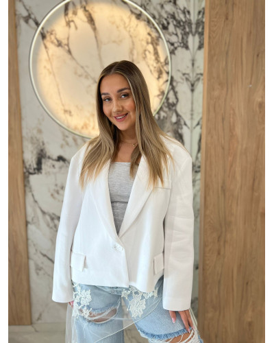 Marynarka pudełkowa By o la la..! biała