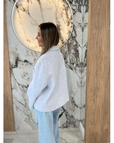 Marynarka pudełkowa By o la la..! szary melanż