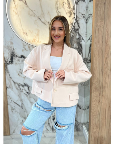 Marynarka pudełkowa By o la la..! beżowa