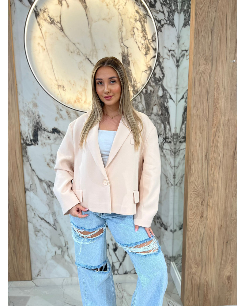 Marynarka pudełkowa By o la la..! beżowa