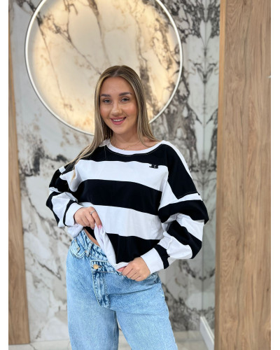 Bluza w pasy By o la la...! czarna