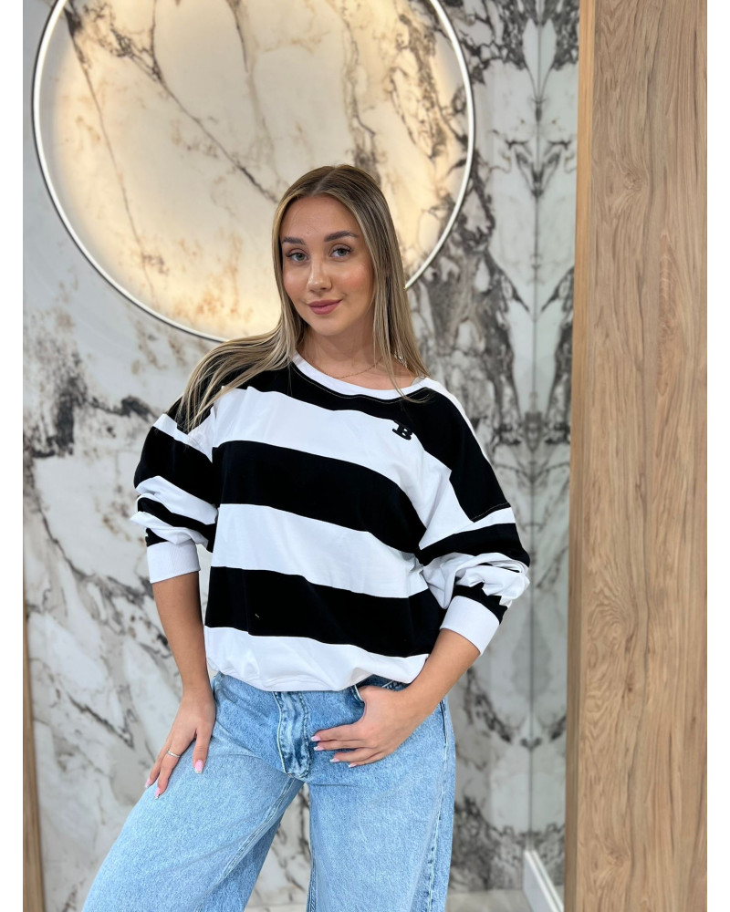 Bluza w pasy By o la la...! czarna