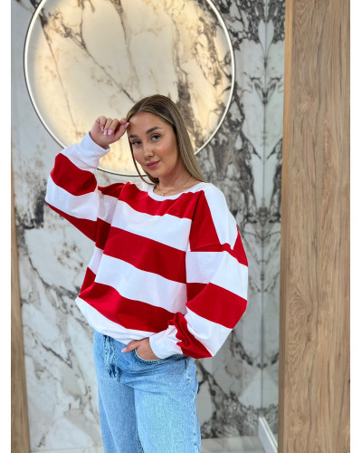 Bluza w pasy By o la la...! red kiss