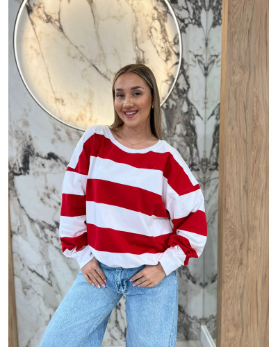 Bluza w pasy By o la la...! red kiss