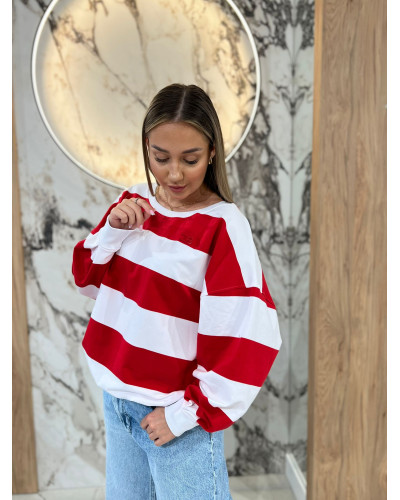 Bluza w pasy By o la la...! red kiss