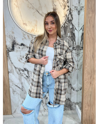 Koszula w kratę By o la la...! kakao