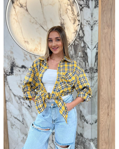 Koszula w kratę By o la la...! żółta