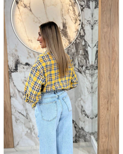 Koszula w kratę By o la la...! żółta