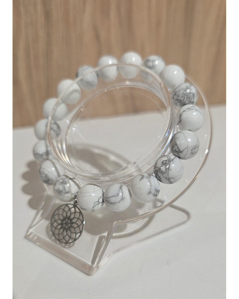 Bransoletka Howlit By o la la...! biały marmurek