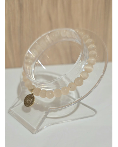 Bransoletka Olivia By o la la...! transparentna beżowa z ażurowym kółkiem