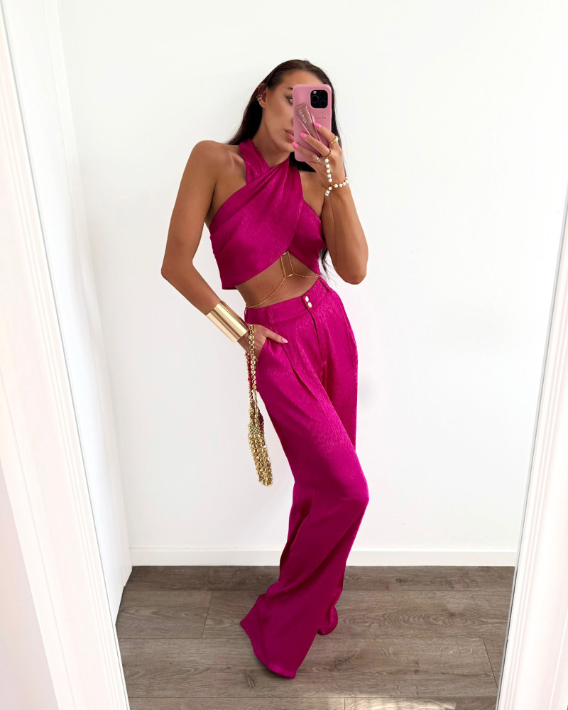 Komplet łezki La Milla różowy