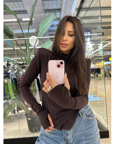 Golf z poduszkami Emo czekoladowy