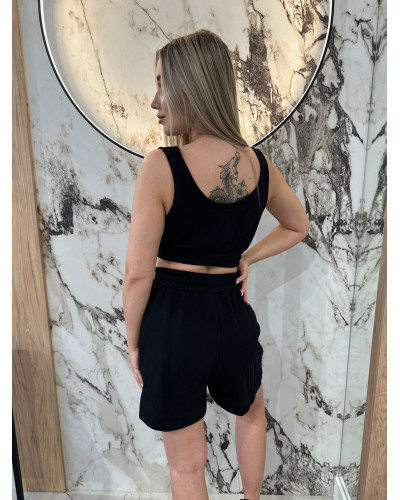 Top krótki Emo czarny