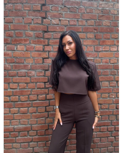 Spodnie z szerokim mankietem La Milla czekoladowe