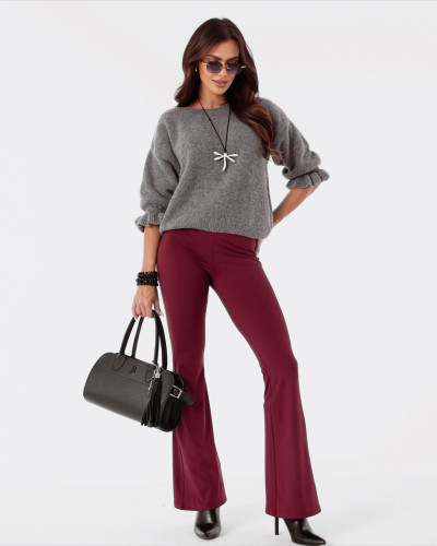 Legginsy typu dzwony By o la la...! burgundowe