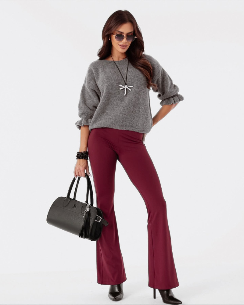 Legginsy typu dzwony By o la la...! burgundowe