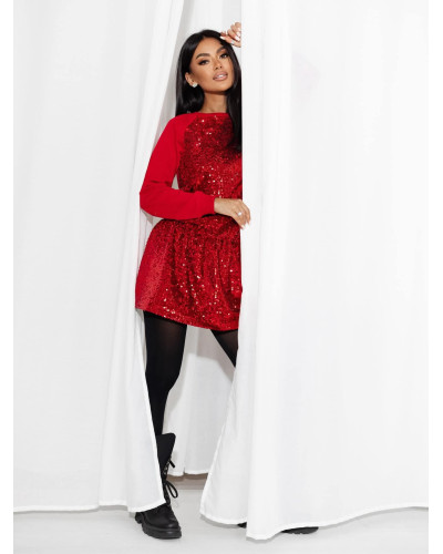 Tunika cekinowa By o la la...! czerwona
