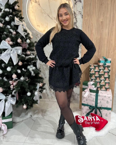 Tunika z gipiurą By o la la...! czarna