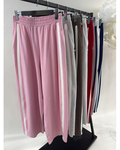 Spodnie dresowe z lampasami By o la la...! sugar pink