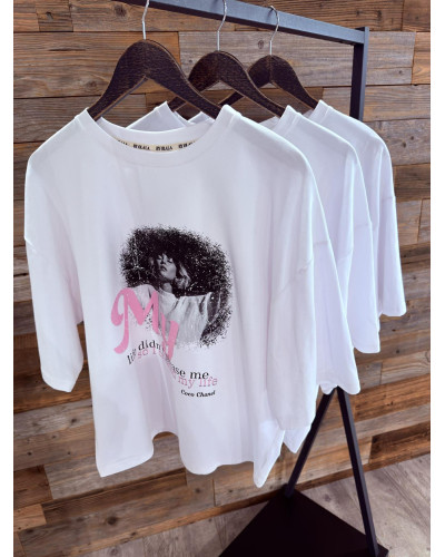 T-shirt Coco Chanel By o la la...! biały